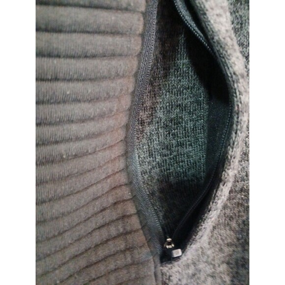 Lands End Outfitters Mens XLG Sweater Black Jacket Ribbed Sleeves Full Zip - Picture 6 of 16